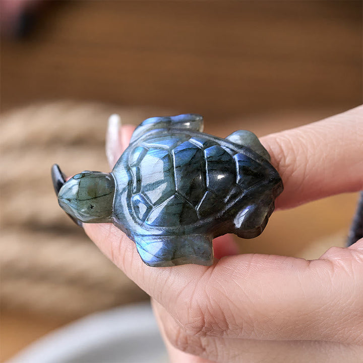 Deko Schildkröte Labradorit Schutz Wohnzimmer