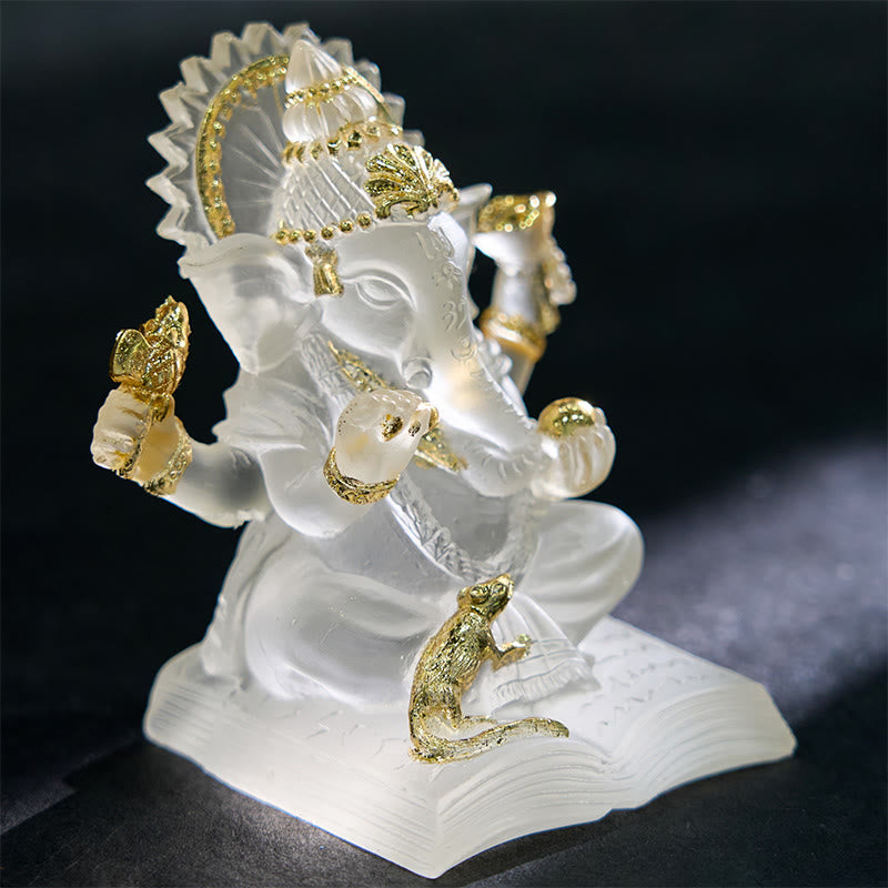 Dekofigur Weiß Ganesha Harz Feng Shui