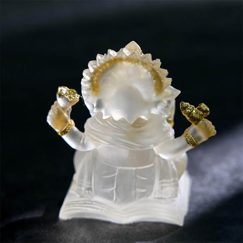 Dekofigur Weiß Ganesha Harz Geschenk