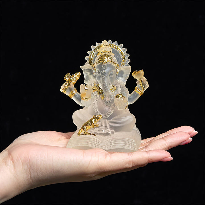 Dekofigur Weiß Ganesha Harz Symbol