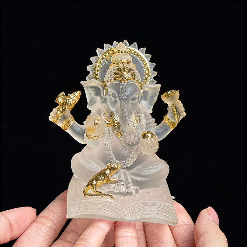 Dekofigur Weiß Ganesha Harz Wohnzimmer