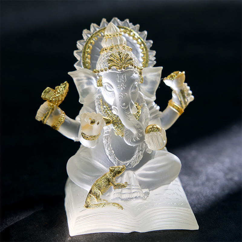 Dekofigur Weiß Ganesha Harz