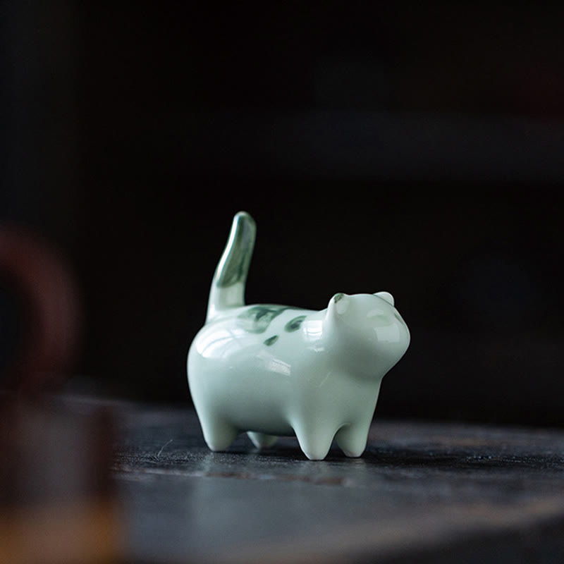 Dekofiguren Katzen Keramik Mini Symbol
