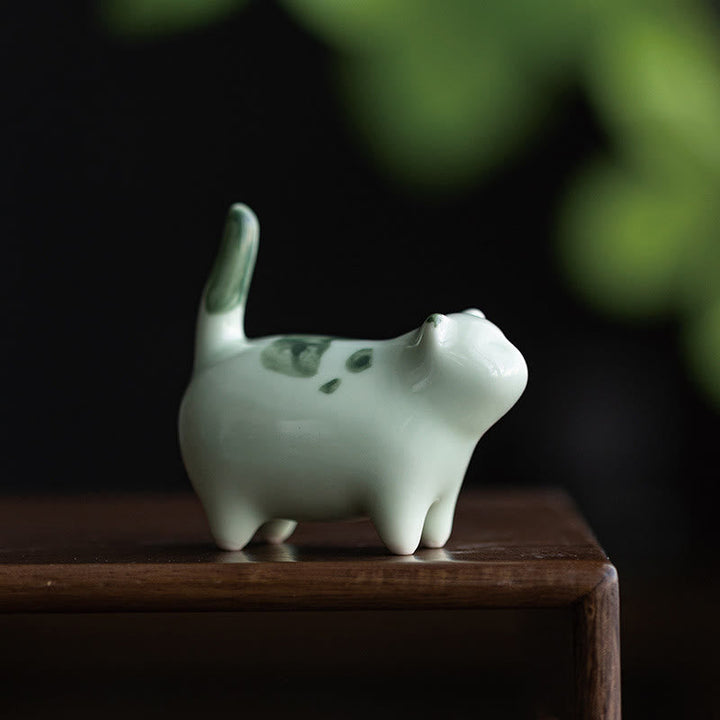 Dekofiguren Katzen Keramik Mini