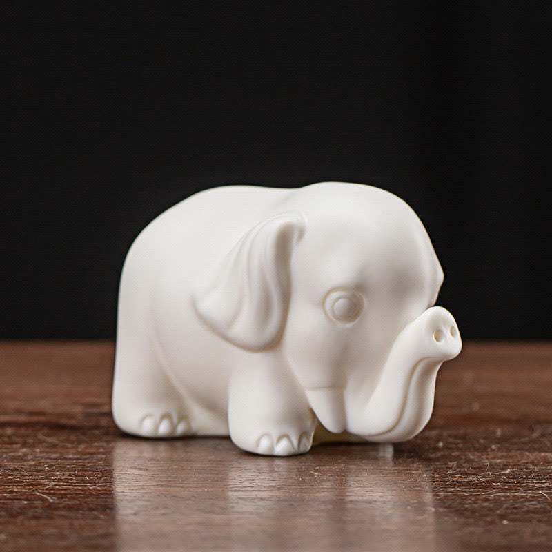 Dekofiguren Weiß Elefant Porzellan Feng Shui