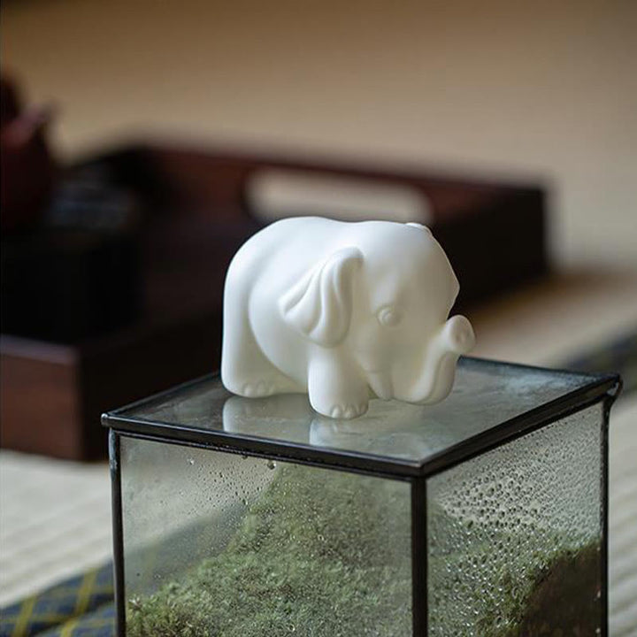 Dekofiguren Weiß Elefant Porzellan Statue