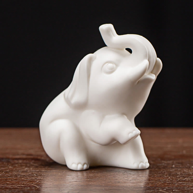 Dekofiguren Weiß Elefant Porzellan Symbol