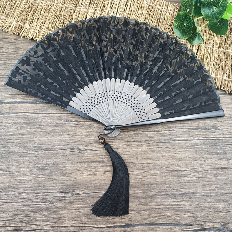 Designer Handfächer Blätter Blüten Seide Deko