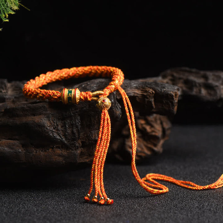 Oranges Tibet Gebet Rad Armband mit Perlen elegantes Glück