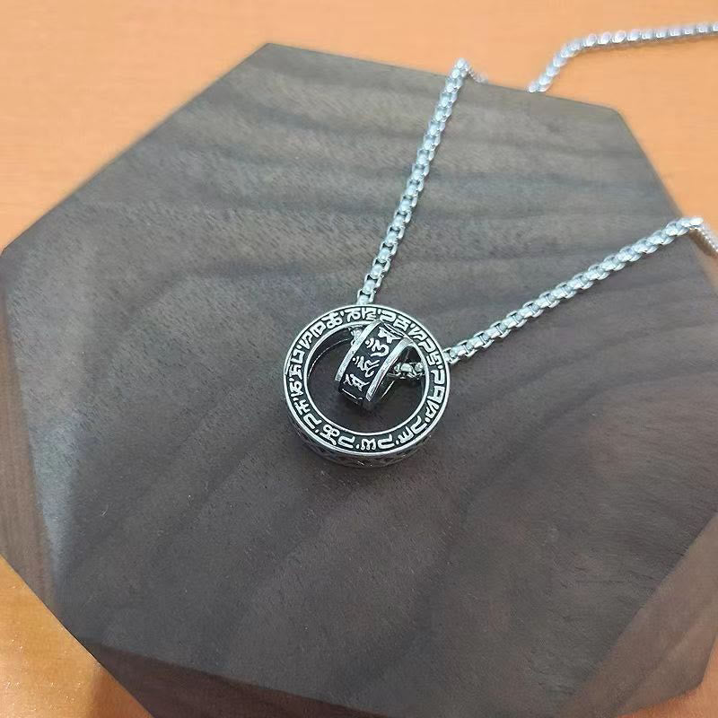 Anhänger Kette Tibetischer Gelassenheit Silber Mantra
