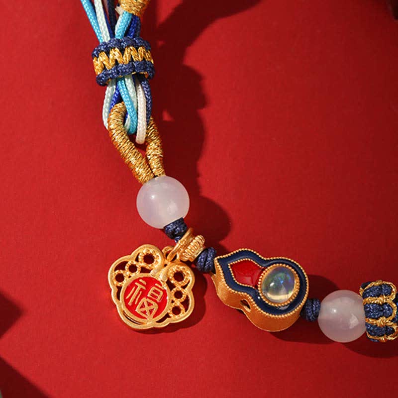 Armband 925 Silber – Segen Stärke mit Rosenquarz und goldenen Verzierungen.