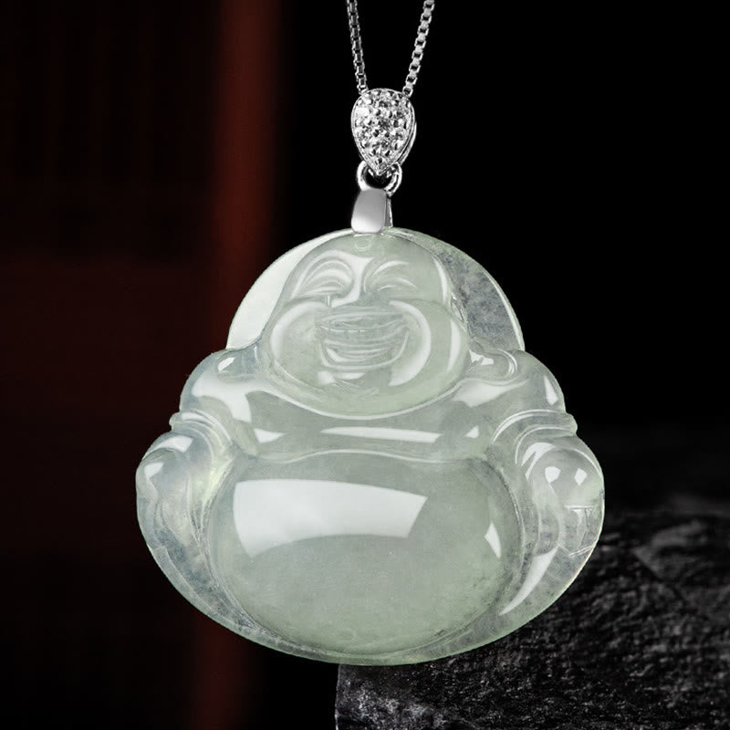 Anhänger Kette Jade Lachender Buddha – Wohlstand