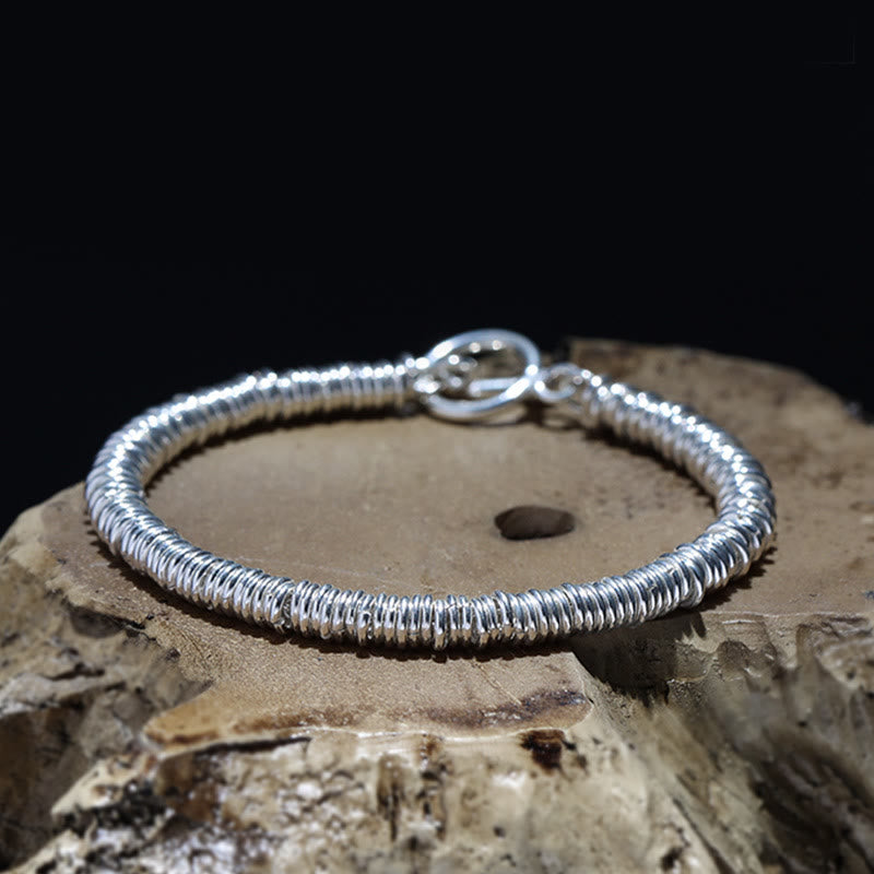 Silbernes Armband Circle Glück auf Stein elegant glänzend Verschluss