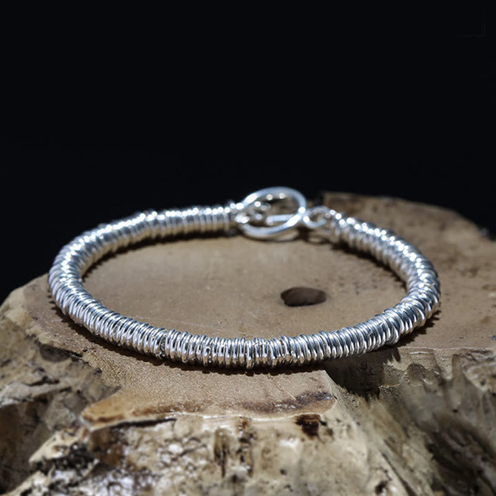 Silbernes Armband Circle Glück auf Stein elegant glänzend Verschluss