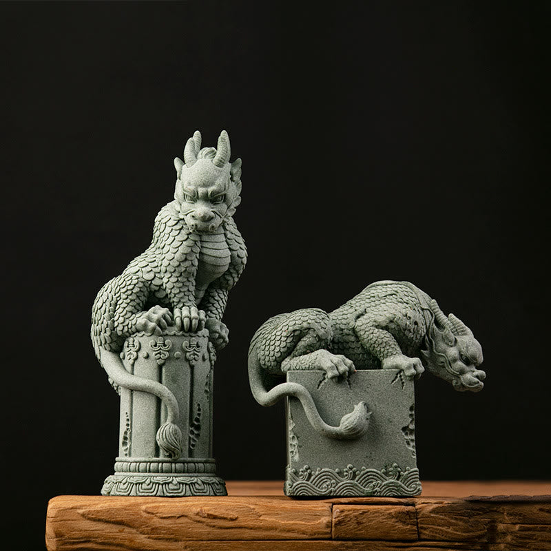 Drache Figur Erfolg Glück Stehend Feng Shui
