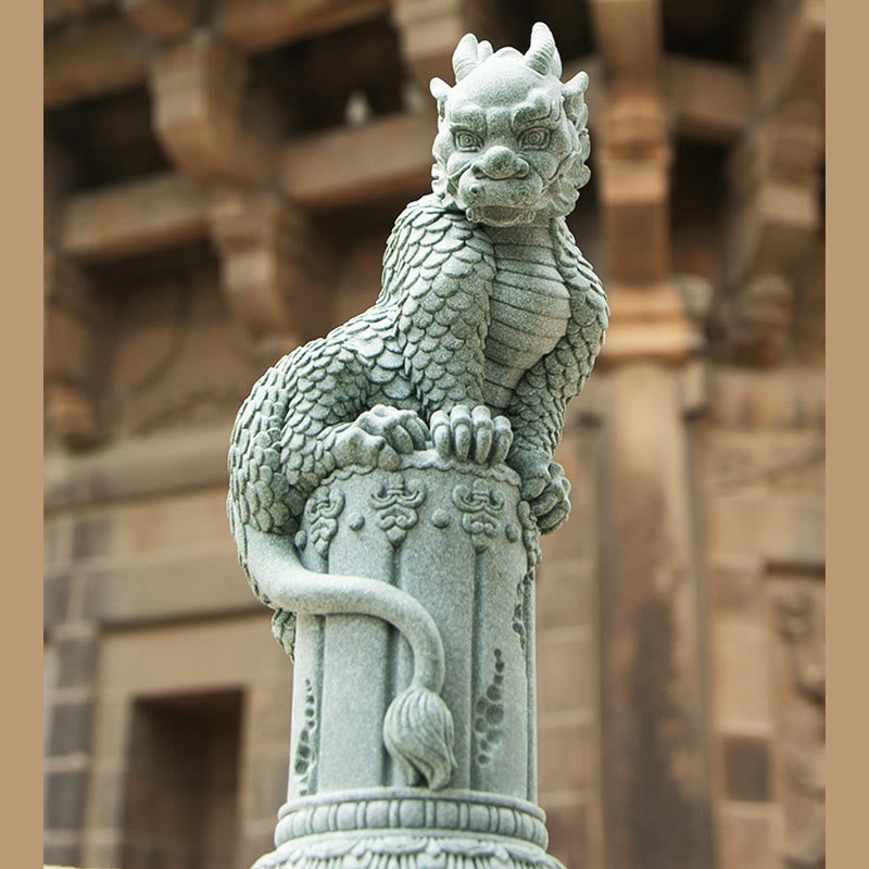 Drache Figur Erfolg Glück Stehend Statue