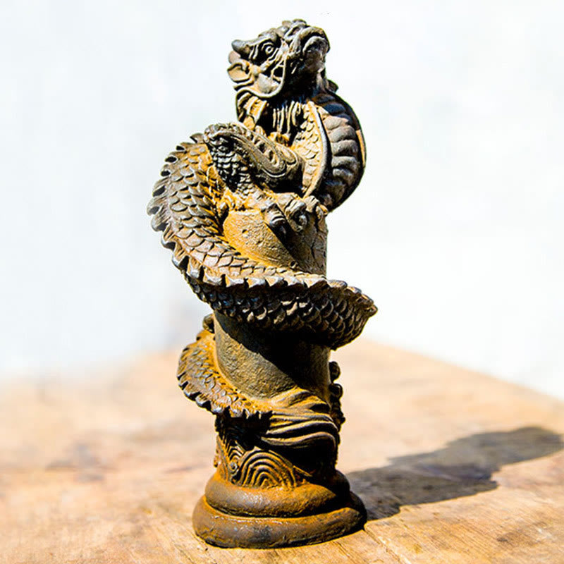 Drache Figur Säule Deko Geschenk