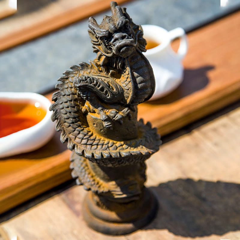 Drache Figur Säule Deko Statue