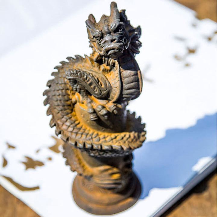 Drache Figur Säule Deko Wohnzimmer