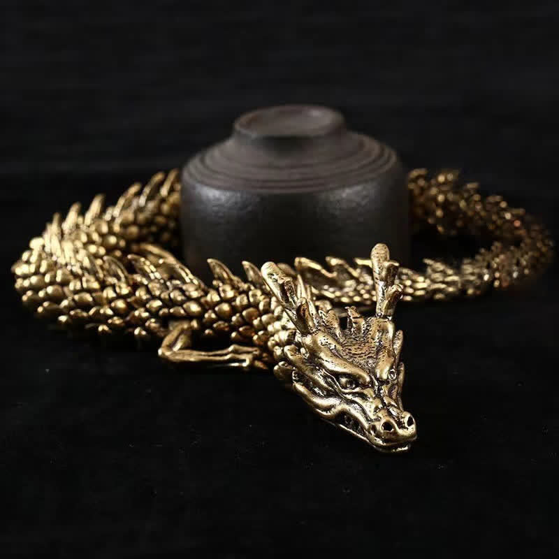 Drache Figuren Messing Reichtum Schutz Glücksbringer