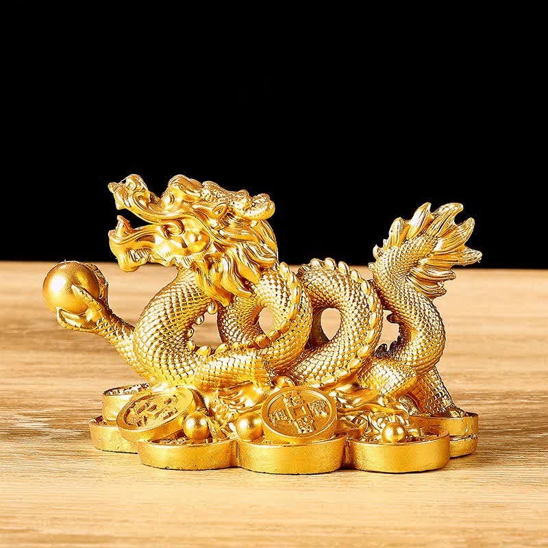 Drachen Figur Deko Kupfer Reichtum Glücksbringer