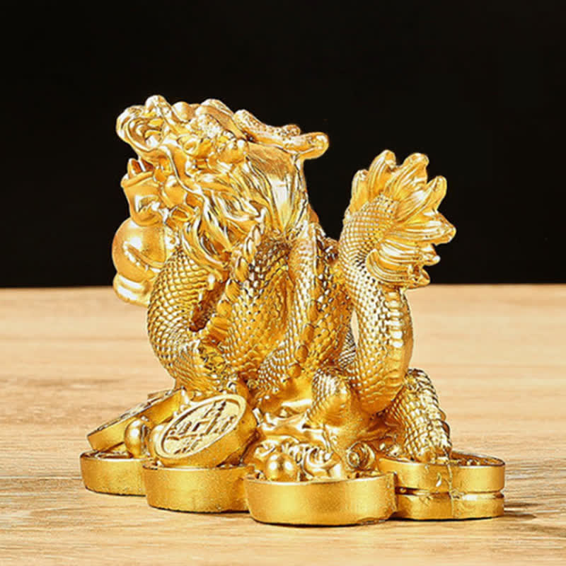Drachen Figur Deko Kupfer Reichtum Wohnzimmer