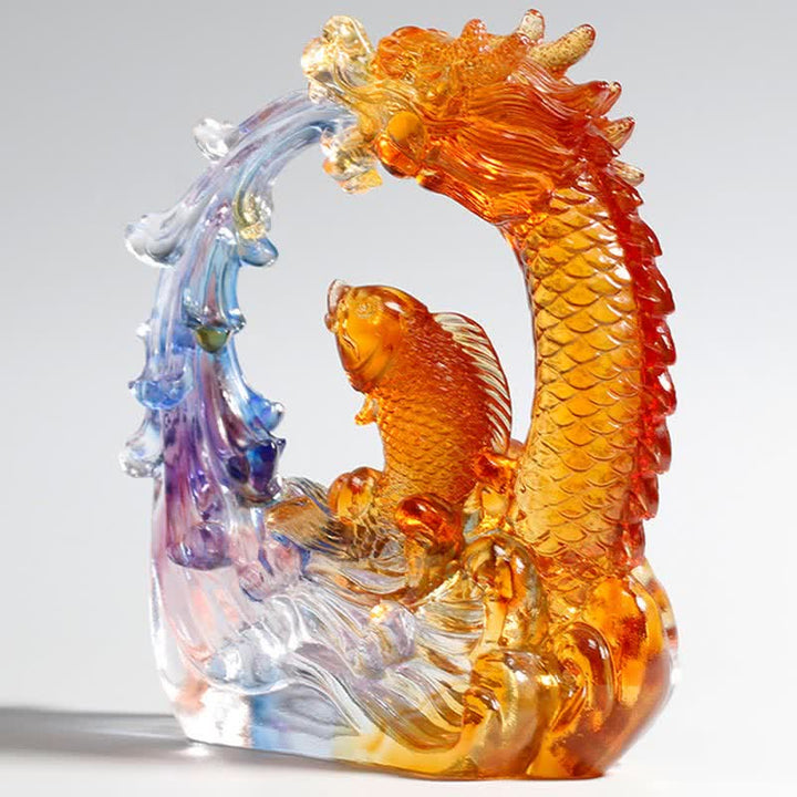 Drachen Figur Koi Liuli Feng Shui Deko