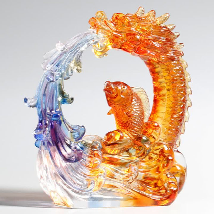 Drachen Figur Koi Liuli Feng Shui Glücksbringer