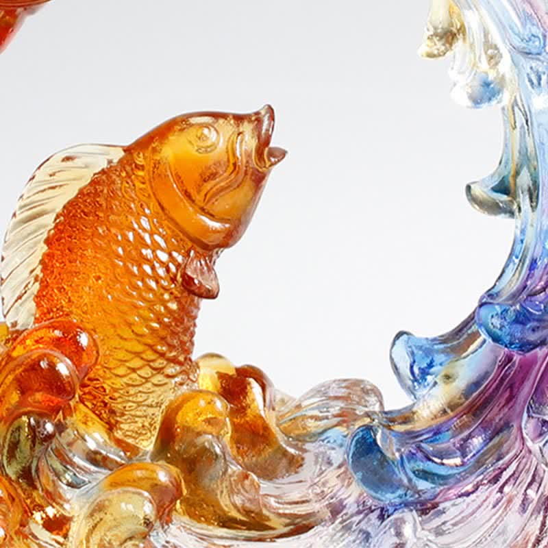 Drachen Figur Koi Liuli Feng Shui Statue