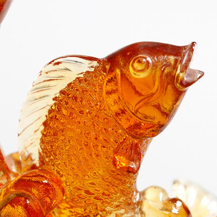 Drachen Figur Koi Liuli Feng Shui Symbol