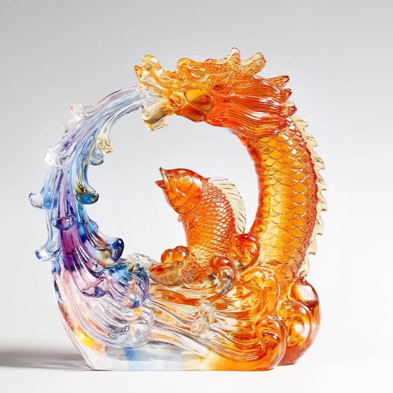 Drachen Figur Koi Liuli Feng Shui