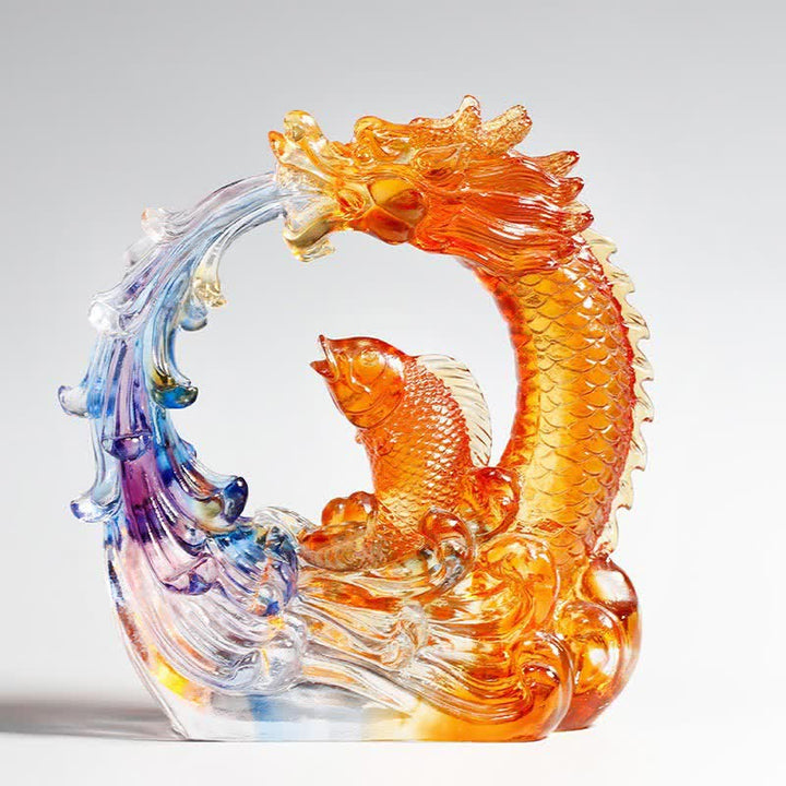 Drachen Figur Koi Liuli Feng Shui