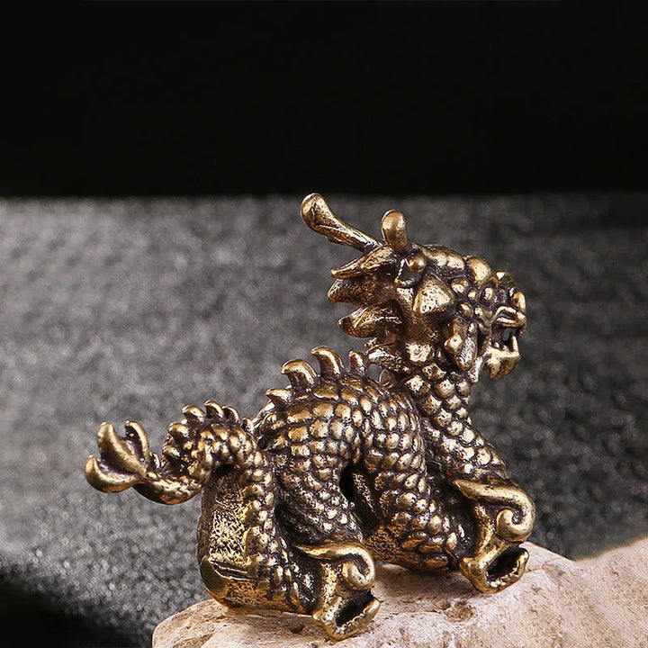 Drachen Figur Messing Glück Klein Geschenk