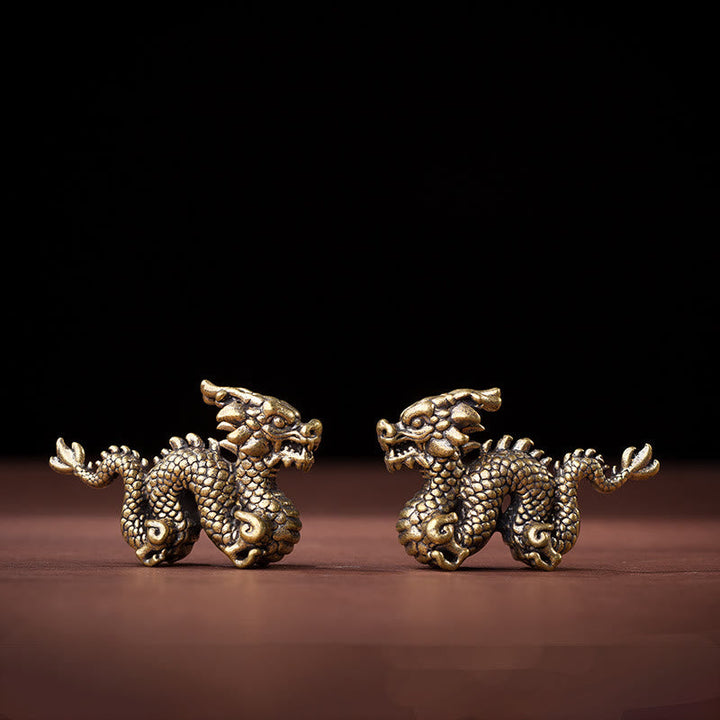 Drachen Figur Messing Glück Klein Wohnzimmer
