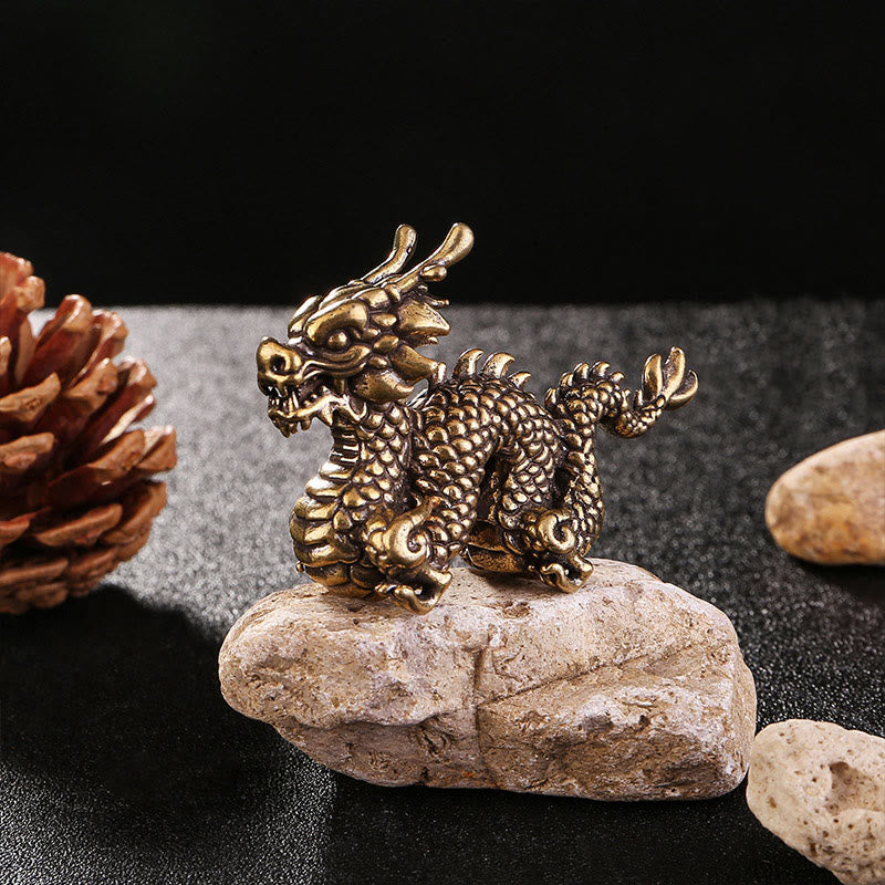 Drachen Figur Messing Glück Klein