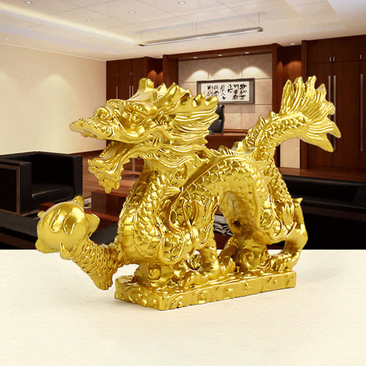 Drachen Figuren Deko Wolke Reichtum Statue