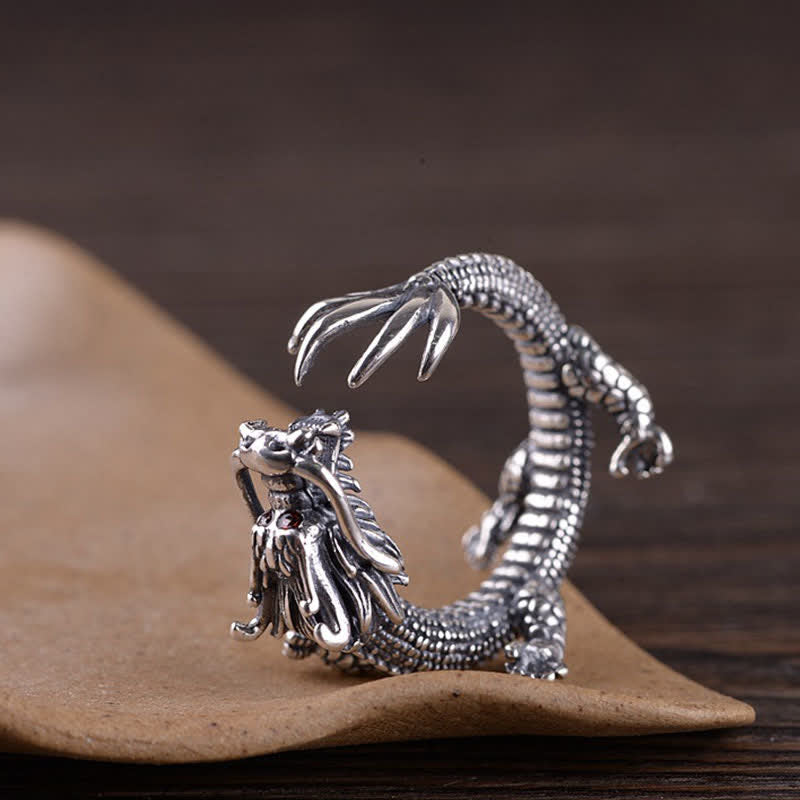 Ring 925 Silber Drachen – Glück & Schutz Feng-Shui Fingerring