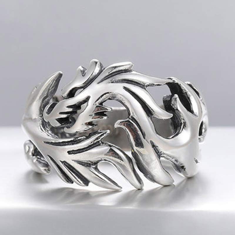 Drachen Ring Silber Feng Shui Schutz Stärke Glück Fingerring