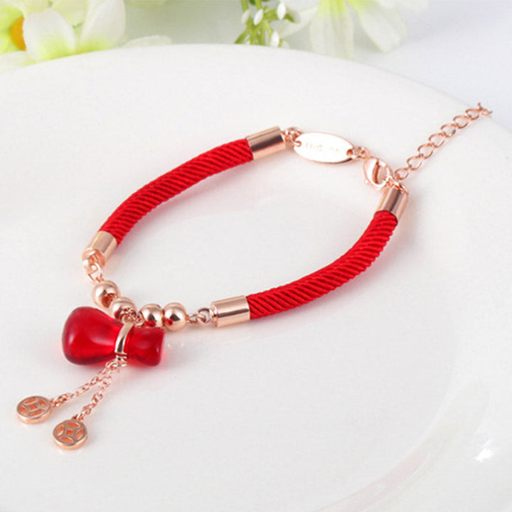 Armband Roter Achat – Wohlstand mit Kupfer-Elementen und Glücksbringer-Anhänger