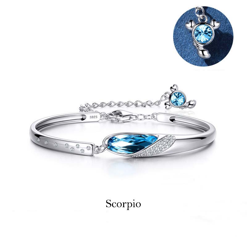 Armband 925 Silber Skorpion Tierkreiszeichen blauer Kristall Schmuck