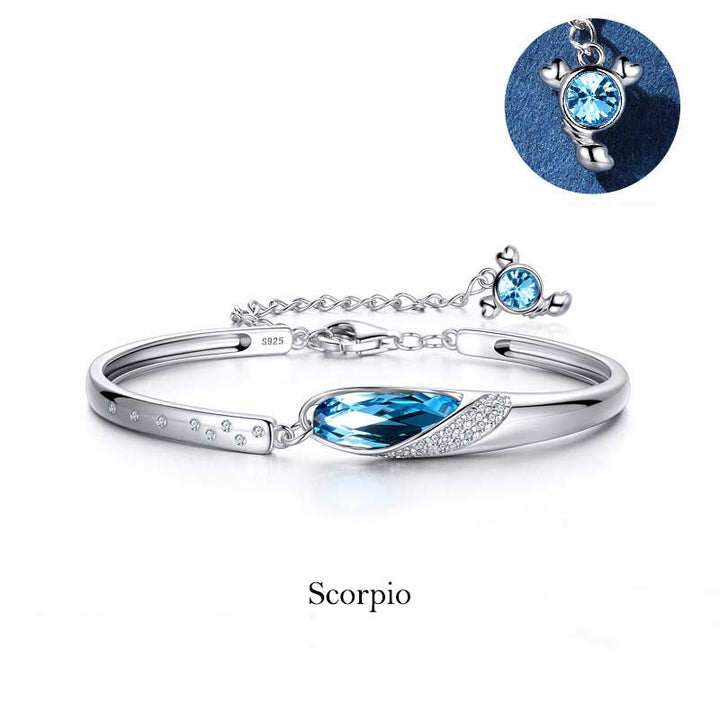 Armband 925 Silber Skorpion Tierkreiszeichen blauer Kristall Schmuck