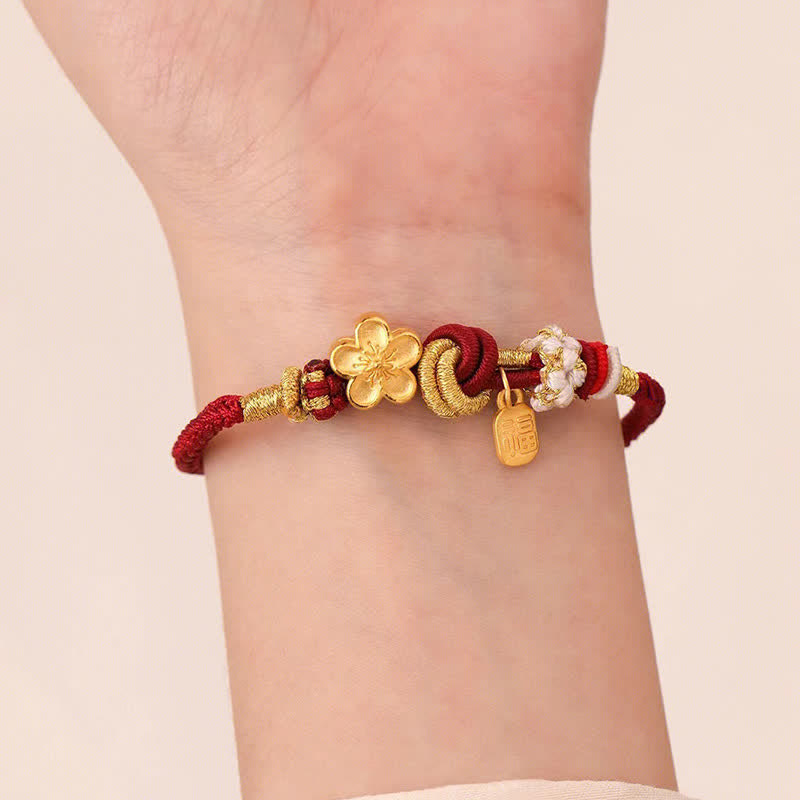 Armband Pfirsichblüte Glücks-Charm – Freude & Glück
