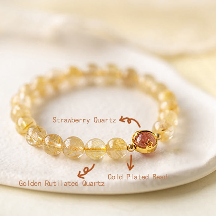 Armband Erdbeerquarz Stern – Schutz