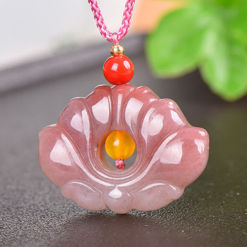 Anhänger Kette Jade Lotus Blume – Wohlstand