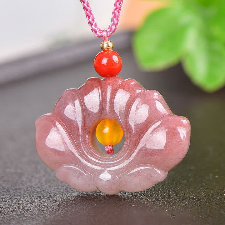 Anhänger Kette Jade Lotus Blume – Wohlstand