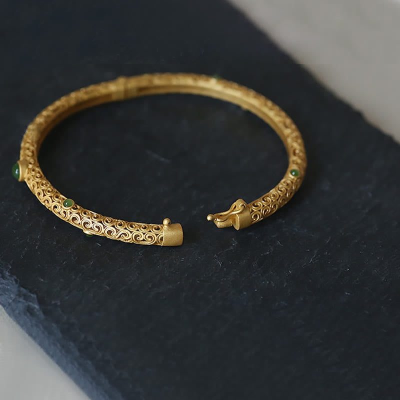 Armband Jade Kupfer Glückswolken - Beruhigung