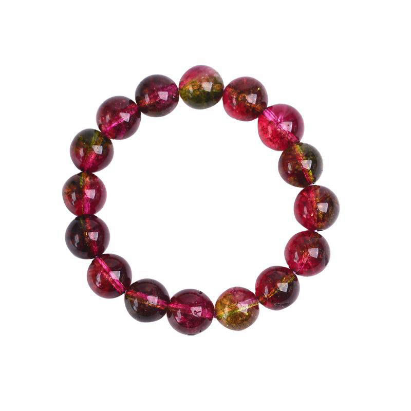 Tourmaline Liebe Weisheit Armband rote Perlen Nahaufnahme elastisch Schmuck