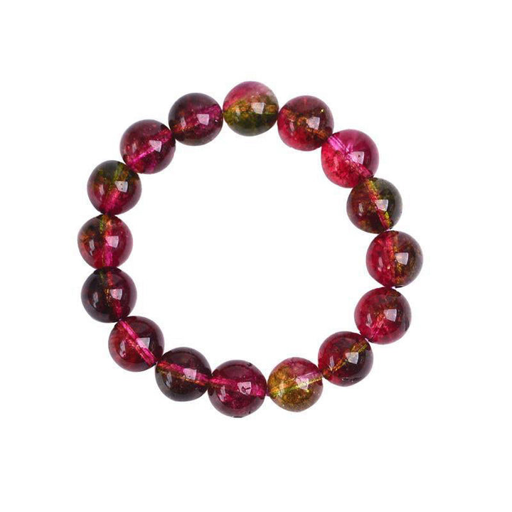 Tourmaline Liebe Weisheit Armband rote Perlen Nahaufnahme elastisch Schmuck