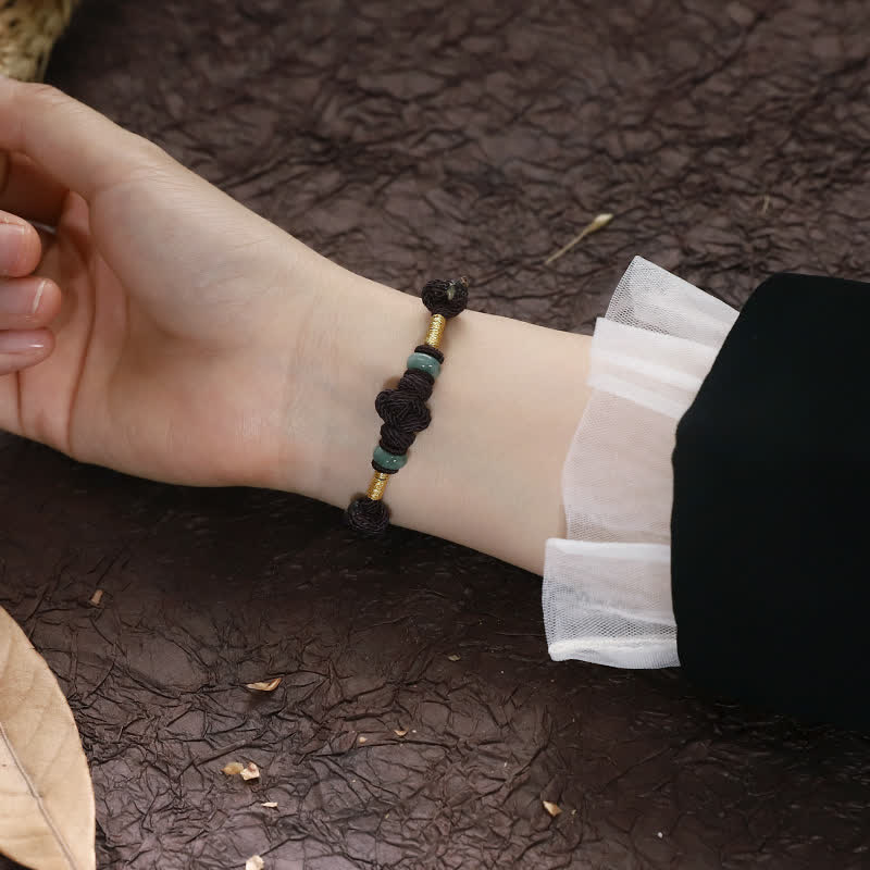 Armband Rotes Band Jade - Glück Knoten