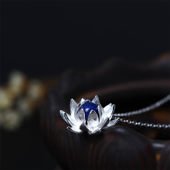 Silber Lotus Stein Anhänger Klarheit